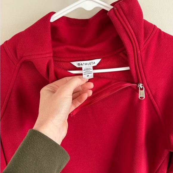 Athleta Cozy Karma Sweatshirt Dress - Red - Size Medium - Picture 7 of 16